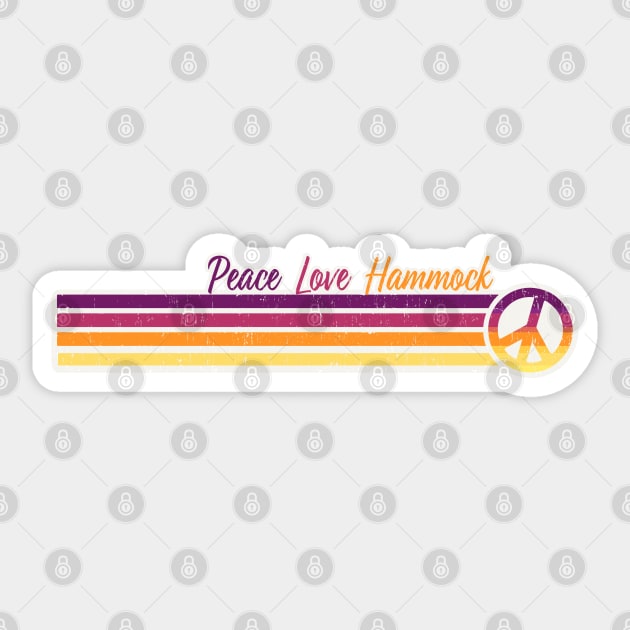 Peace Love Hammock - Sunrise Retro Stripes Sticker by Jitterfly